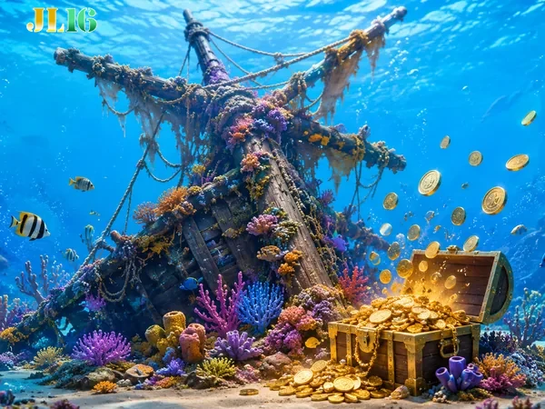 JL16 Fishing Game lobby with shimmering underwater graphics