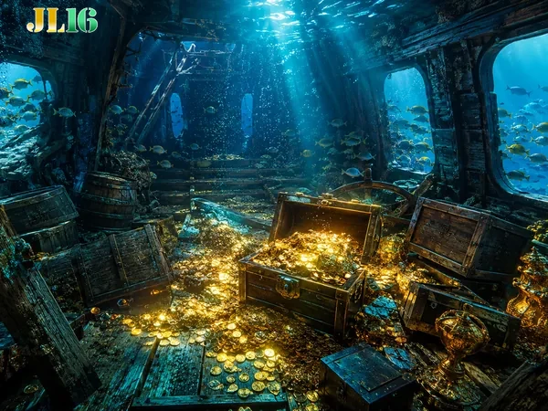 Colorful fish and treasure symbols in the JL16 Fishing Game