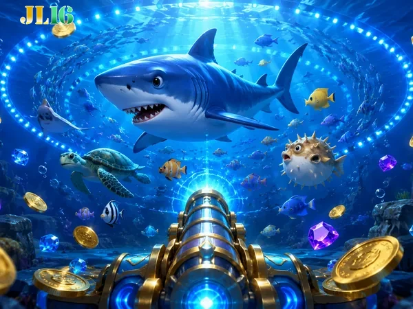 JL16 Fishing Game battle view with weapon and bonus icons